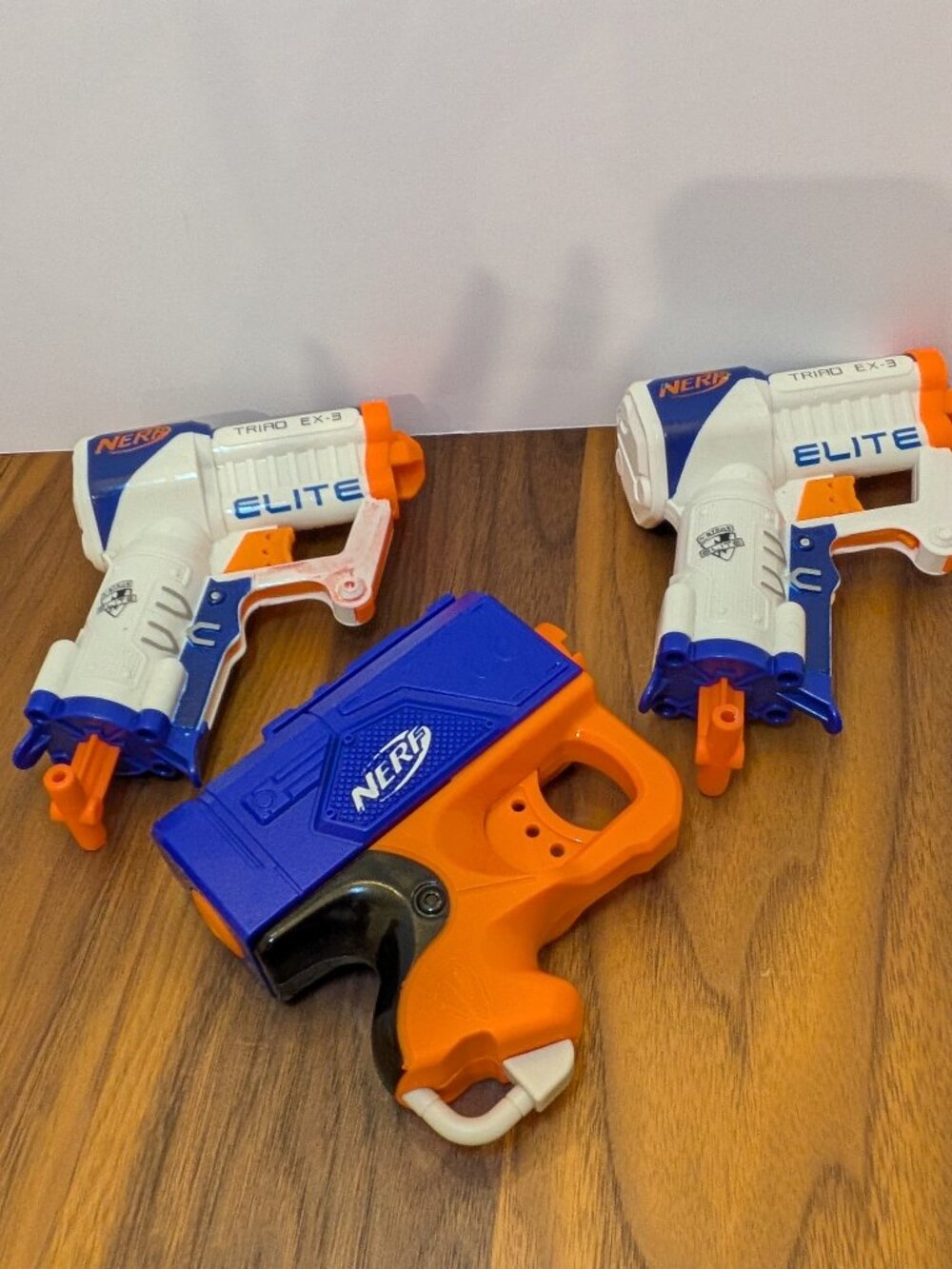 NERF N-Strike Elite Triad Dart Blaster(x2) and NERF Reflex IX-1 Single Shot (x1)